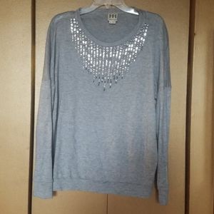 Haute HippieMetallic BeadedCrewNeck Cotton Sweater